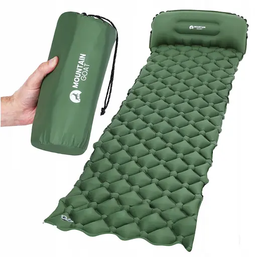 Коврик (каремат) надувной Mountain Goat 190 x 58 x 5 см MG0011 Navy Green (P-5905973400886) - фото 1