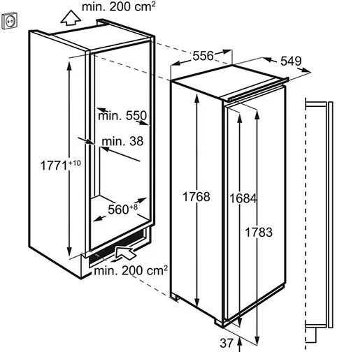 Морозильна камера AEG ABR818F6NC вбудований морозильник - фото 5