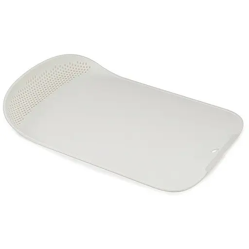 Дошка обробна пластикова для нарізки м'яса, риби, овочів та фруктів зі зливом 38х24 см, A-plus Білий 85056 - фото 1