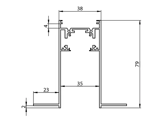 Рейлинг-шинопровод для магнитной трековой системы, для скрытой установки - фото 3