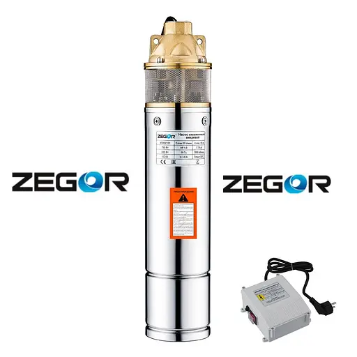 Насос глибинний вихровий Zegor 4SKM-150 з пультом 20 м кабеля 30412 - фото 2