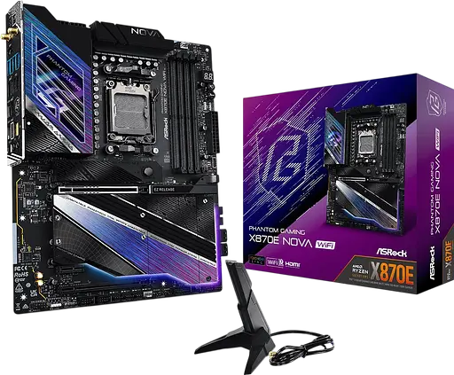 Материнская плата ASRock X870E Phantom Gaming Nova Wi-Fi Socket AM5 (X870E NOVA WIFI) Б/У - фото 1