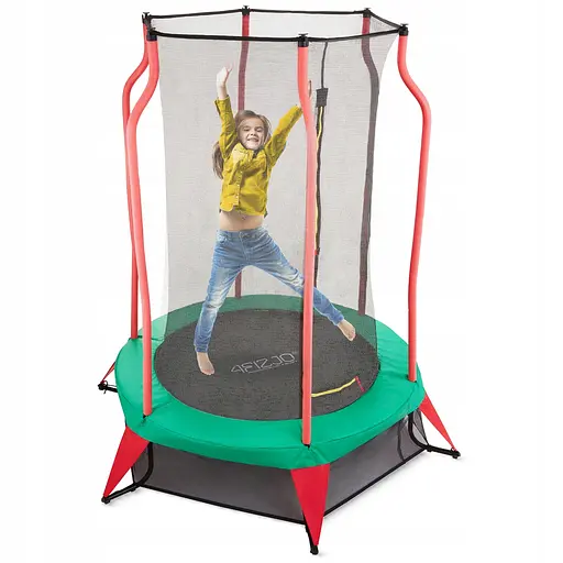 Батут детский для дома 4FIZJO Kids 140 см Green/Red (P-5907739319456) - фото 1