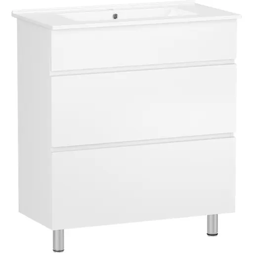 Тумба універсальна RJ Jet-XO із умивальником RJ Jenor RZJ815 80 см Білий RJFU070-4180WHSET(RJFU070-4180WH+RZJ815) Білий - фото 1