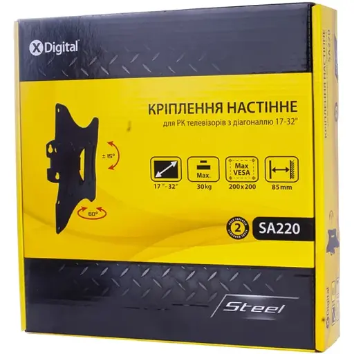 Подставка под ТВ X-DIGITAL STEEL 17-32" SA220 Black