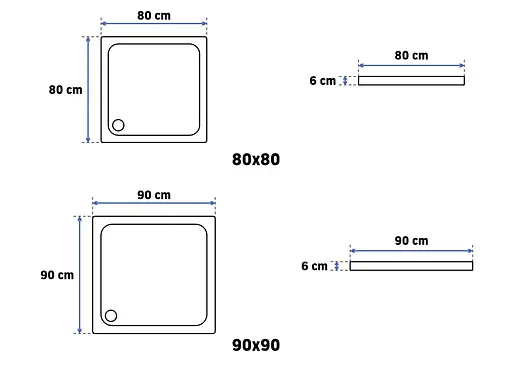 Душовий піддон акриловий Rea Savoy 90x90 REA-K1907 Білий - фото 3