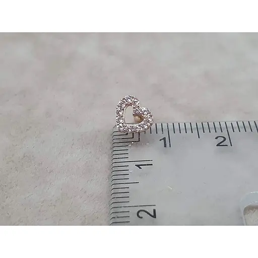 Золотая серьга для пирсинга хеликса Ирий Сердечко с фианитами. З40104ШТ - фото 4