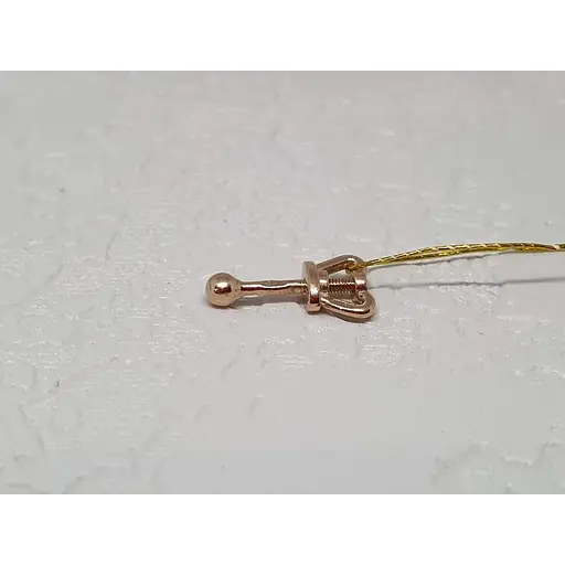 Золотая моносерьга-пуссета Платон. 1С193/00Б - фото 2