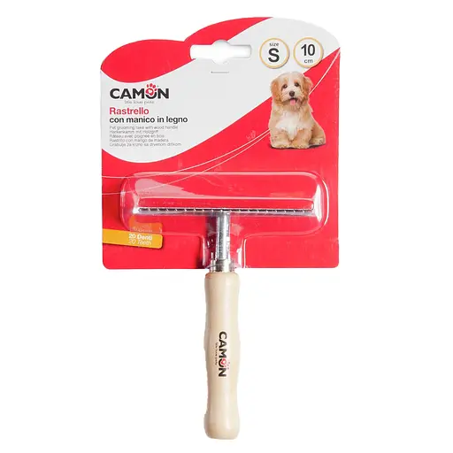 Расческа-грабли Camon с 20 зубцами с деревянной ручкой 10 см (B729/A)