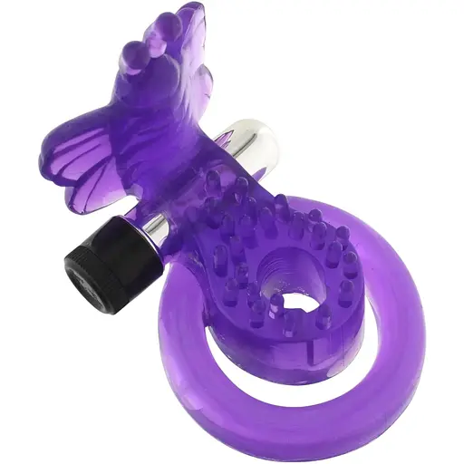 Эрекционное кольцо с вибрацией Seven Creations Cock & Ball Butterfly фиолетовый