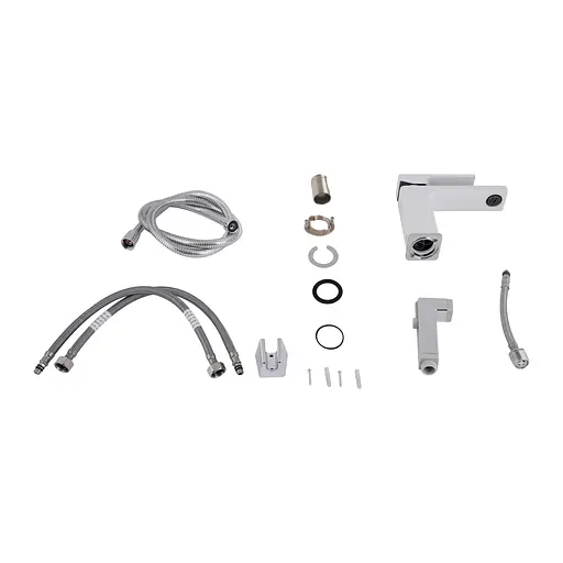 Змішувач з гігієнічною лійкою Qtap Gemini QTGEM272CRW45691 Chrome/White, Білий - фото 6