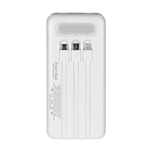 Повербанк 20000mAh Power Bank Kraft KPB-2120FCL White 22.5W QC3.0 LED-ліхтар (43-00053) - фото 4