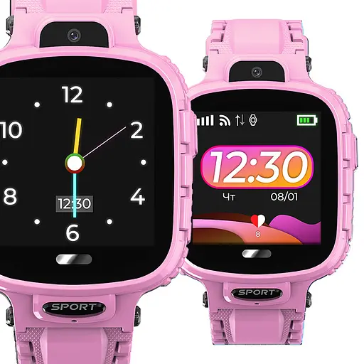Детские смарт часы-телефон JETIX DF45 Anti Lost Edition влагозащищенные для ребенка (Pink) - фото 4
