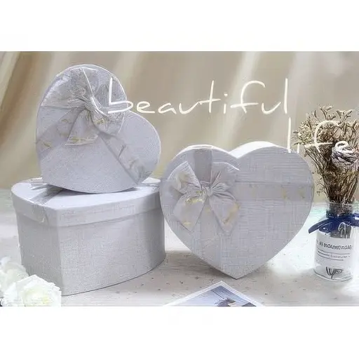 Набір подарункових коробок UFO 5039-083 Silver Heart 3 шт. (5039-083 Набор 3 шт SILVER HEART серд.) - фото 2