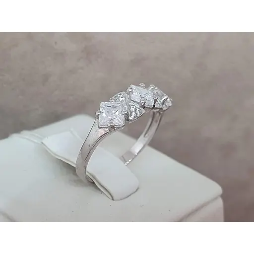 Серебряное кольцо Агни Нимфея с фианитами. 1404/1Р-CZ 17 - фото 3