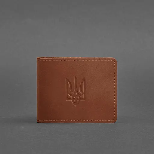 Кожаная обложка для удостоверения с гербом, светло-коричневый Crazy Horse - фото 6