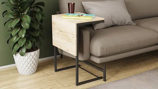 Стол журнальный приставной Терри Комбо 345x662x440 Черный металл ДСП Дуб Сан-Марино 16мм FRD-105137 - фото 7