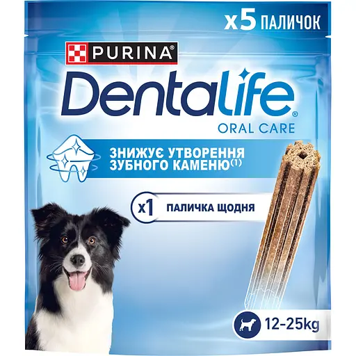 Ласощі для собак середніх порід DentaLife для здоров'я зубів і ясен 115 г