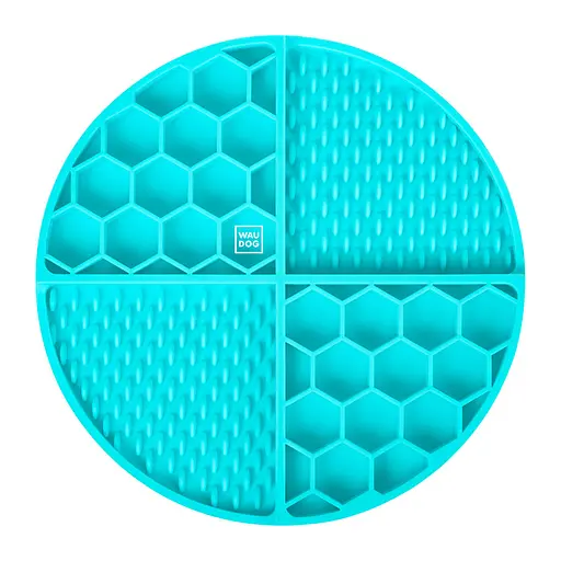Коврик для слизывания и медленного питания Waudog Silicone 211х211х30 мм голубой - фото 3