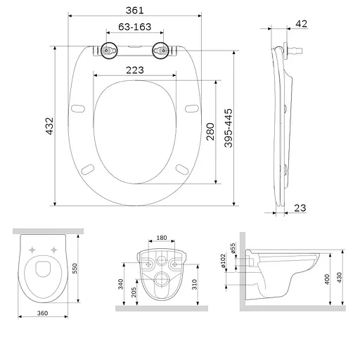 Унитаз подвесной AM.PM Joy безободковый с сиденьем Soft Close (C851700SC) - фото 9