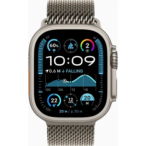 Смарт-часы Apple Watch Ultra 2 GPS + Cellular 49mm Natural Titanium Case w. N. Titanium Milanese Loop - M MX5R3 - фото 2