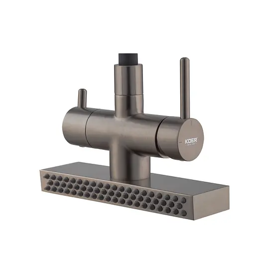 Смеситель для кухни Koer "Водопад" KB-74027-07 с черным силиконовым изливом KR5203 Графит - фото 2