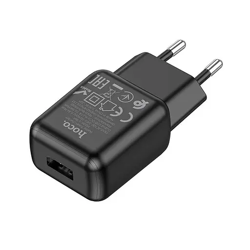 Зарядный блок - сетевой адаптер HOCO single port charger C96A 1USB 2.1A черный - фото 5