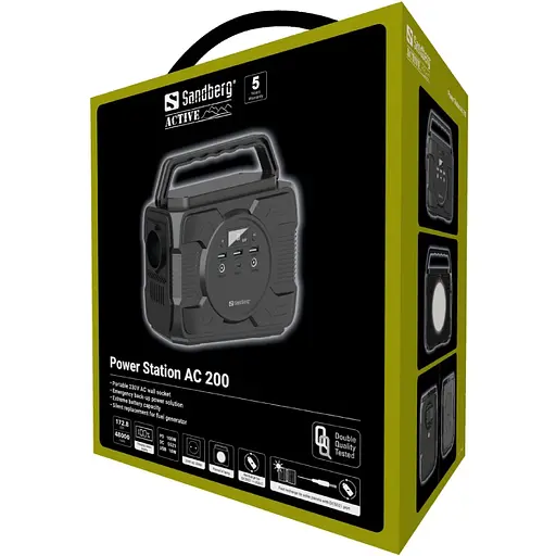 Зарядна станція Sandberg AC 200 (173 Вт/г) 200W, Type-C in/out 100W, Li-ion, ліхтарик 4Вт - фото 6