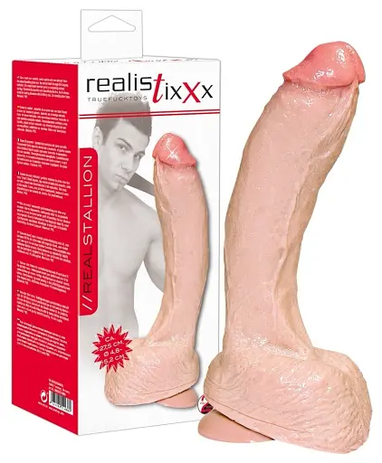 Фалоімітатор Realistixxx Real Stallion 27.5 см тілесний - фото 7