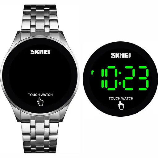 Чоловічий наручний світлодіодний годинник Skmei 1579 light (Сріблястий) - фото 10