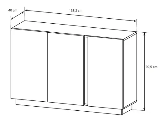 Комод Perfect Home Арко / Arco 3-дверный 3D/138 Дуб артизан/графит (PFH-091062) - фото 5