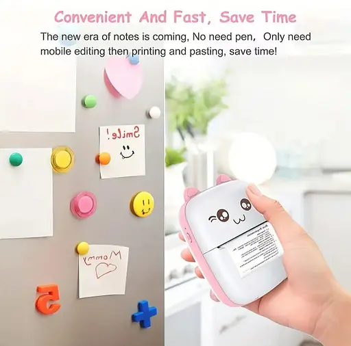 Портативний мінітермопринтер Bluetooth для етикеток і нотаток, безчорнильний кишеньковий принтер Рожевий - фото 8