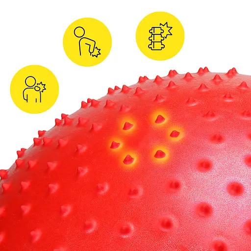 Мяч для фитнеса (фитбол) Cornix 65 см полумассажный Anti-Burst Red XR-0478 - фото 2