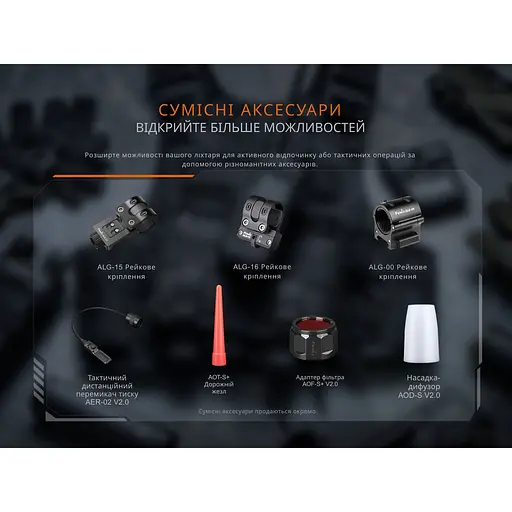 Ліхтар тактичний ручний Fenix PD35R ACE 2000 лм - фото 20