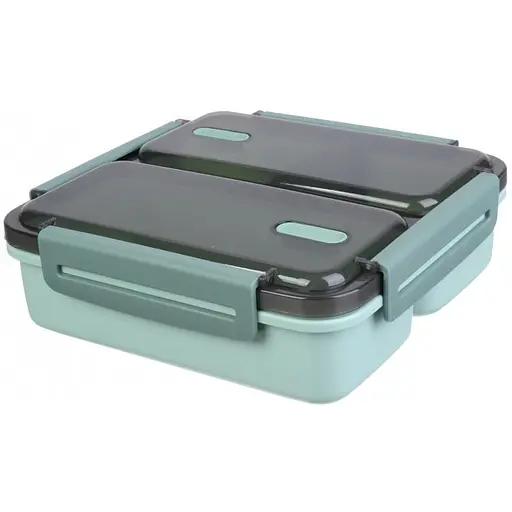 Ланч-бокс Laprida yakada з ложкою та паличками 1100 мл зелений (64-637)