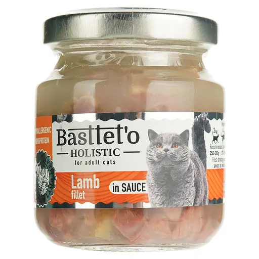 Влажный корм для кошек Basttet'o Holistic кусочки филе ягненка в соусе 130 г - фото 2