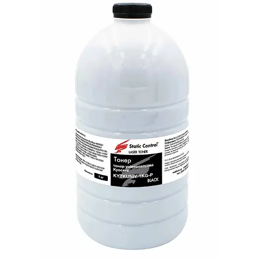 Тонер Kyocera TK-120/TK-130/TK-140/TK-160/TK-170/TK-435/TK-1130/TK-1140/TK-3100/TK-3110/TK-3130/TK-4105, Black, 1 кг, Static Control (KYTKUNIV-1KG-P)