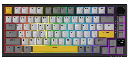 Клавіатура Ajazz AK820 PRO 75% Exploded Flying Fish Switch Black RGB (AK820PRO-FF-BGY) - фото 1