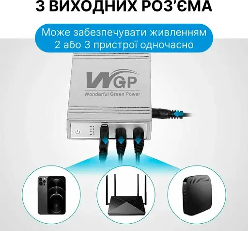 Повербанк для маршрутизатора WGP MINI DC 10400mah 5v 9v 12v 32.56Wh White - фото 2