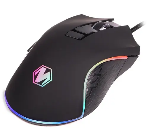 Миша Maxxter McG-7B-I725, Black, USB, оптична (сенсор Instant A725F+D26), 800 - 7200 dpi, 7 кнопок, RGB підсвічування, перемикачі Huano, покриття Soft Touch, 1.8 м - фото 2