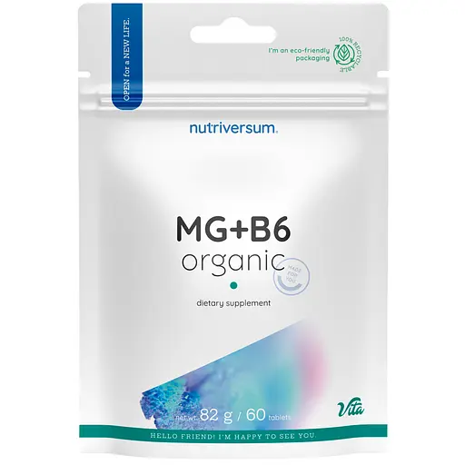 Добавка дієтична Nutriversum Mg+B6 Organic 60 таблеток - фото 1