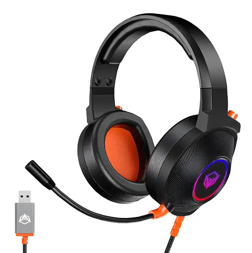 Игровые наушники USB с микрофоном HiFi MEETION HP012 черные