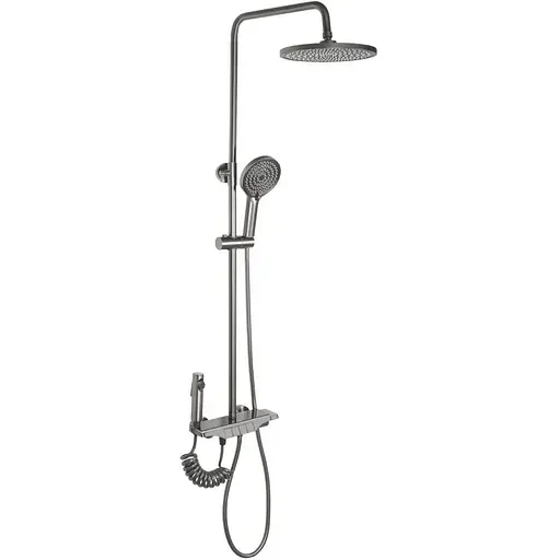 Душова система Rea Savio Led tytan графіт із термостатом REA-P8412, Графіт - фото 1