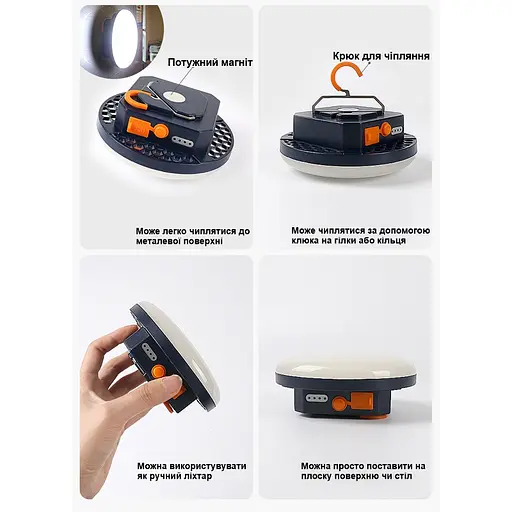 Фонарь для кемпинга, рыбалки или чрезвычайных ситуаций с аккумулятором 7200 мАч и Power bank Nectronix MOS-14 (теплый свет) (100906) - фото 7