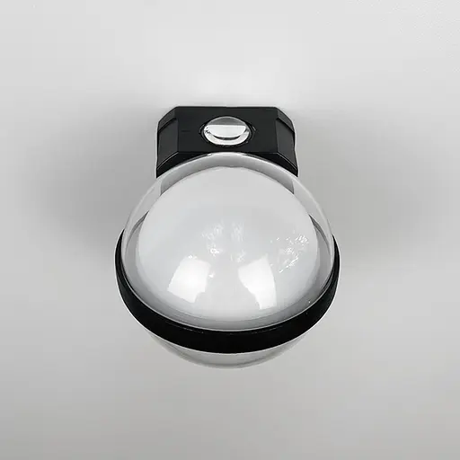 Бра у чорному корпусі зі світловим плафоном-кулькою | Line F | Арт. W048/1 BK+WT - фото 2