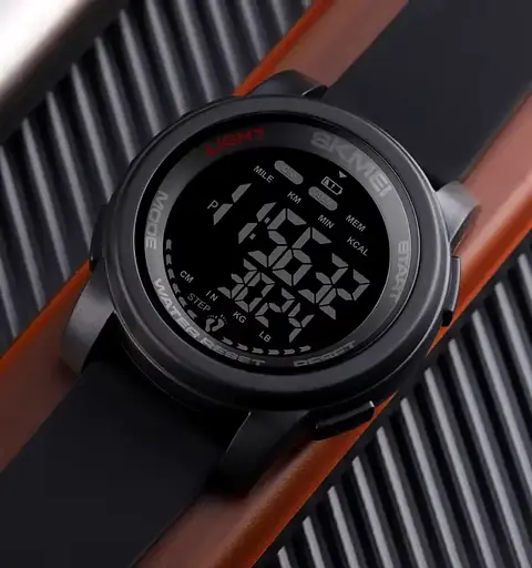 Мужские спортивные часы Skmei 1469 Fitness (Черный с черным) - фото 3