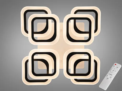 Потолочная LED люстра с пультом, димером, 120W, черная - фото 1