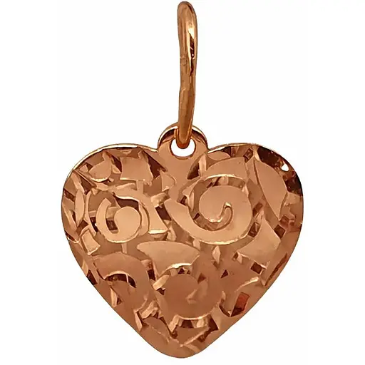 Золотая подвеска "Сердце".  440723 - фото 1