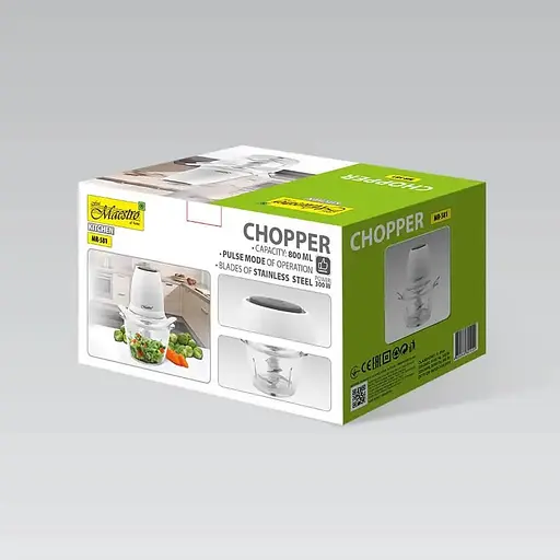 Багатофункціональний міні-блендер подрібнювач Maestro MR-581 чаша 0.8л 300Вт Білий - фото 3