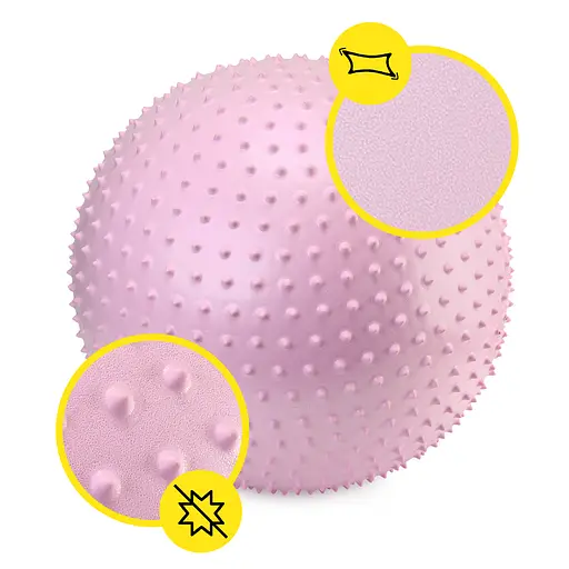 Мяч для фитнеса (фитбол) Cornix 55 см массажный Anti-Burst Light Pink XR-0473 - фото 7